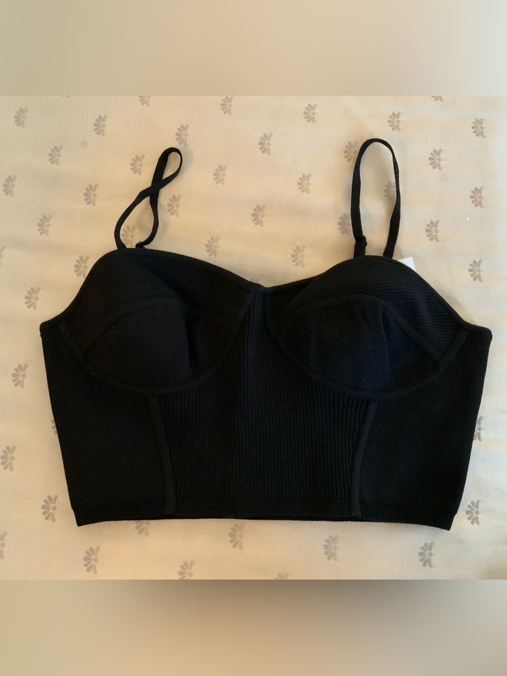 Alexander Wang Black Knit Bustier Corset Top Size S